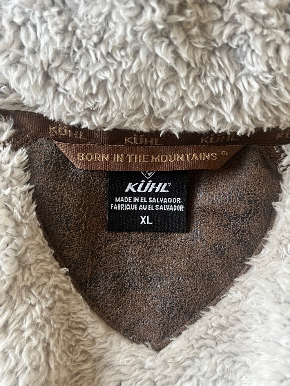 KÜHL Flight Fleece Hooded Jacket Women's Extra Large XL Stone Sherpa Zip Up - Picture 9 of 13